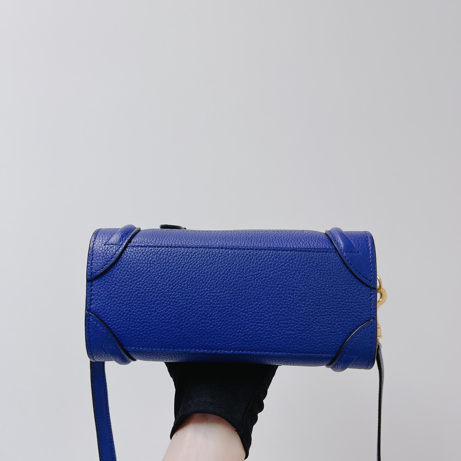 Celine Nano Luggage Tote Blue with GHW – Bag Religion