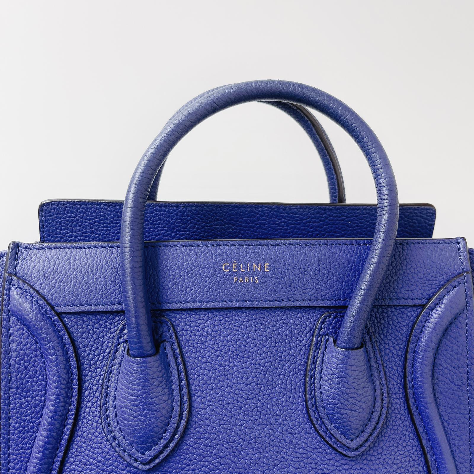 Celine Nano Luggage Tote Blue with GHW – Bag Religion