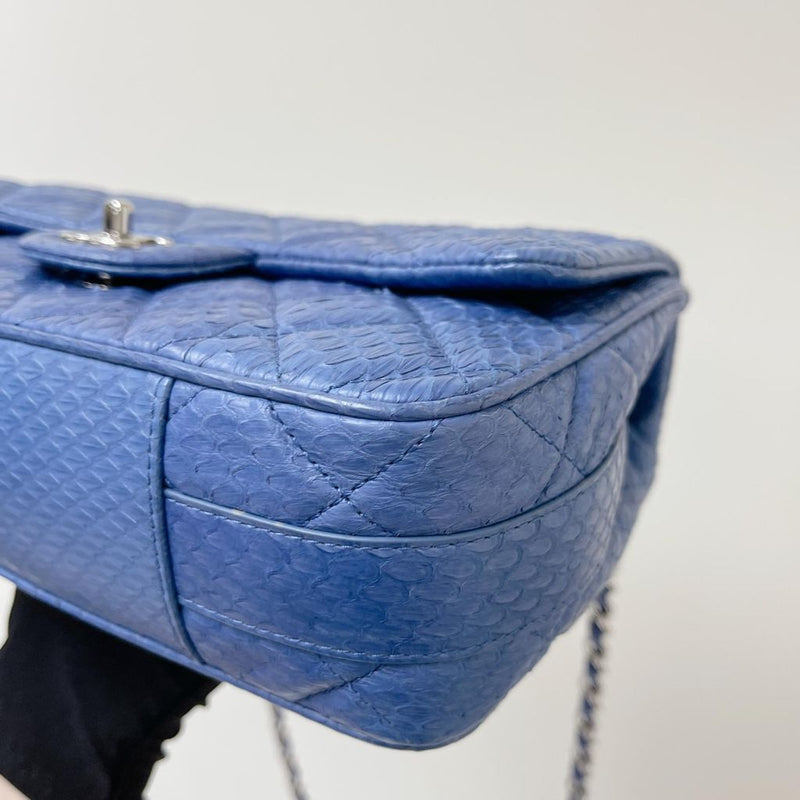 Easy Carry Medium Snakeskin Flap Blue