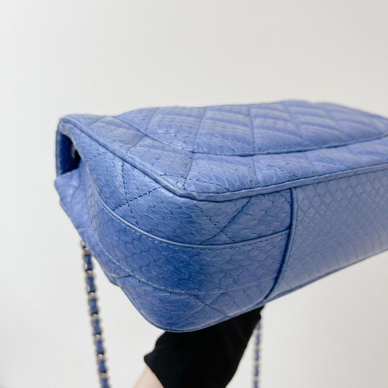 Easy Carry Medium Snakeskin Flap Blue