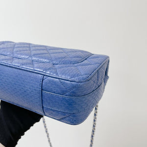 Easy Carry Medium Snakeskin Flap Blue