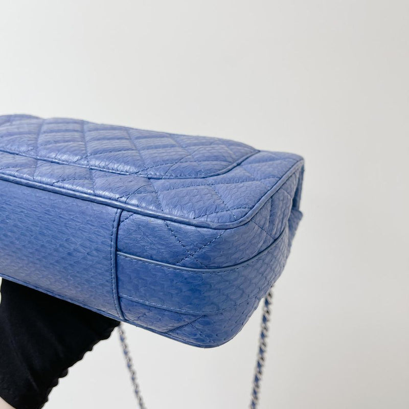 Easy Carry Medium Snakeskin Flap Blue