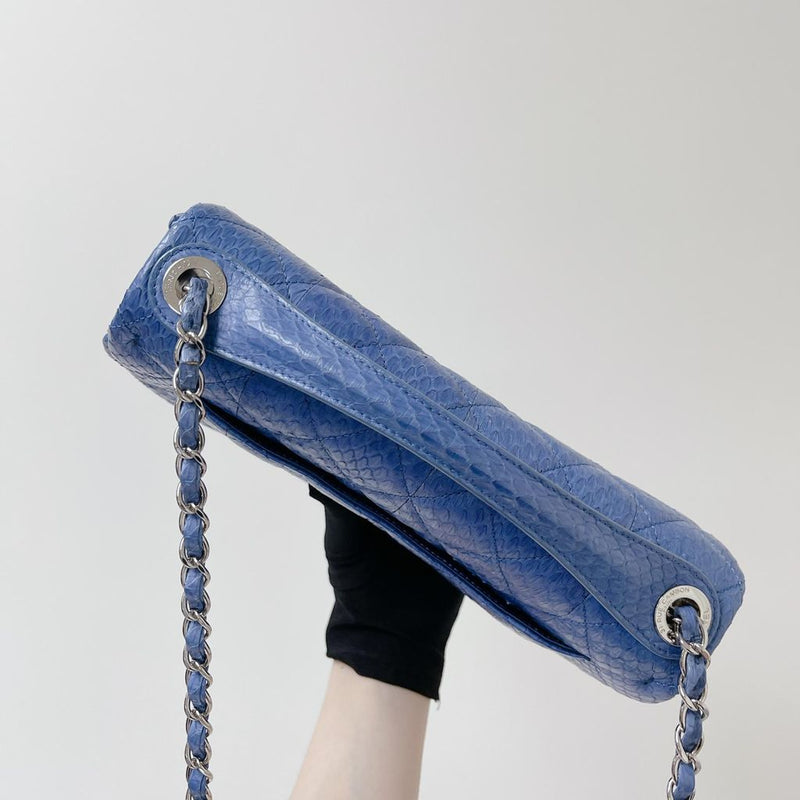 Easy Carry Medium Snakeskin Flap Blue