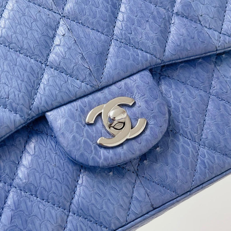 Easy Carry Medium Snakeskin Flap Blue