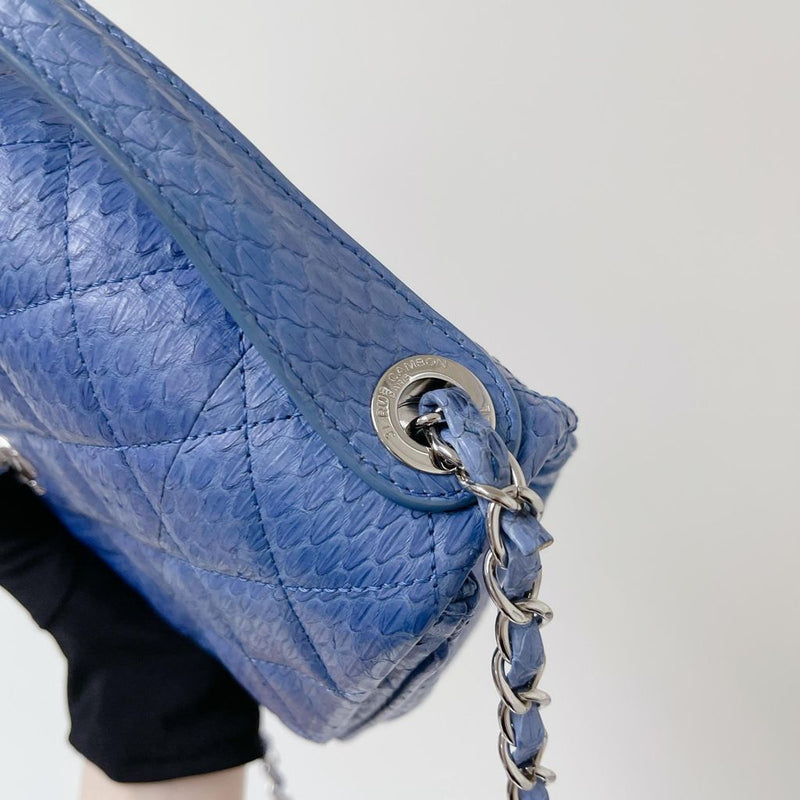 Easy Carry Medium Snakeskin Flap Blue