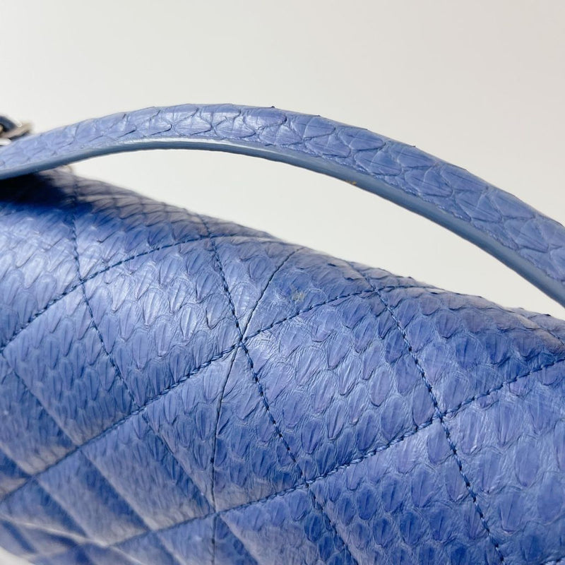 Easy Carry Medium Snakeskin Flap Blue
