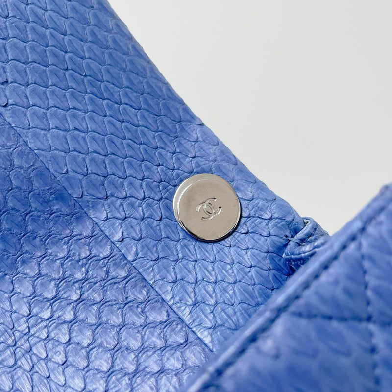 Easy Carry Medium Snakeskin Flap Blue