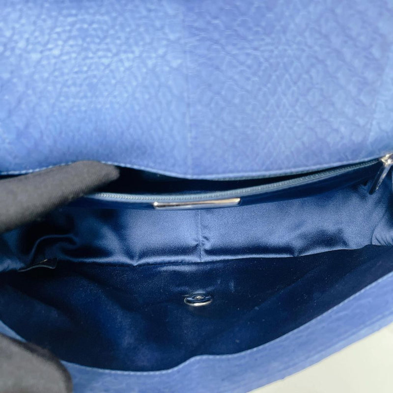 Easy Carry Medium Snakeskin Flap Blue