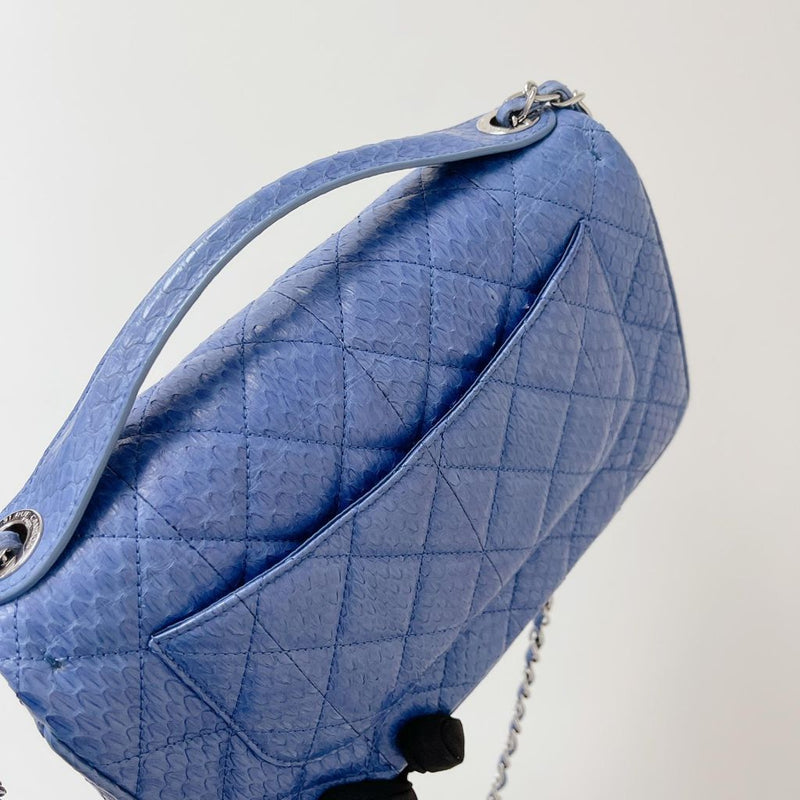 Easy Carry Medium Snakeskin Flap Blue