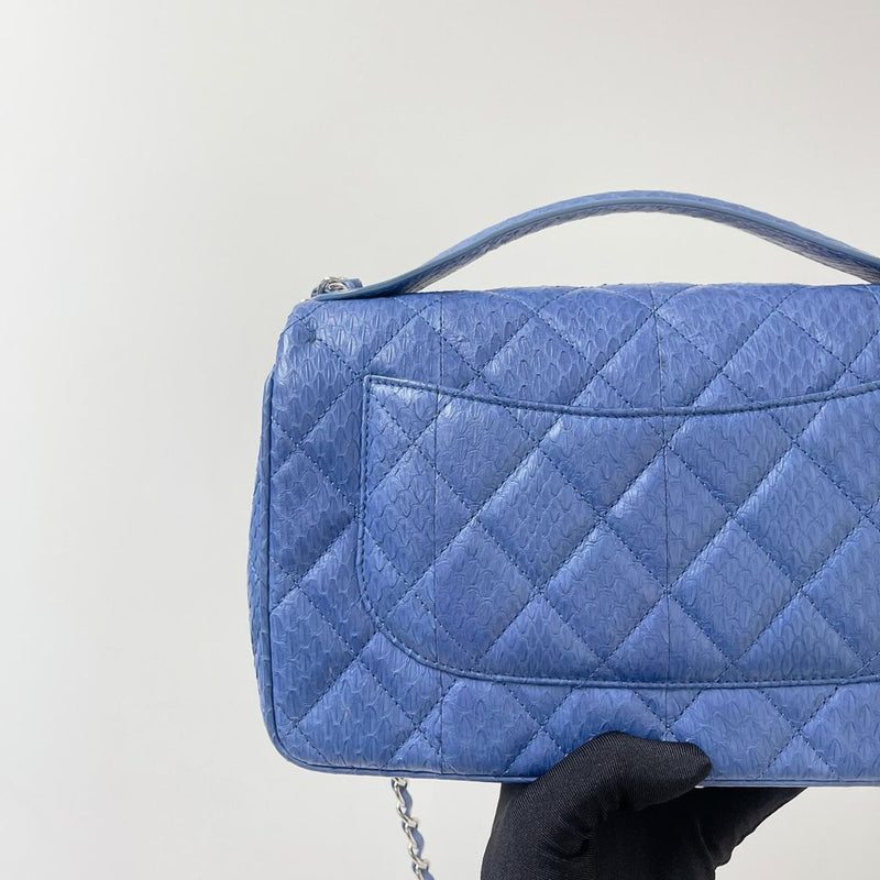 Easy Carry Medium Snakeskin Flap Blue