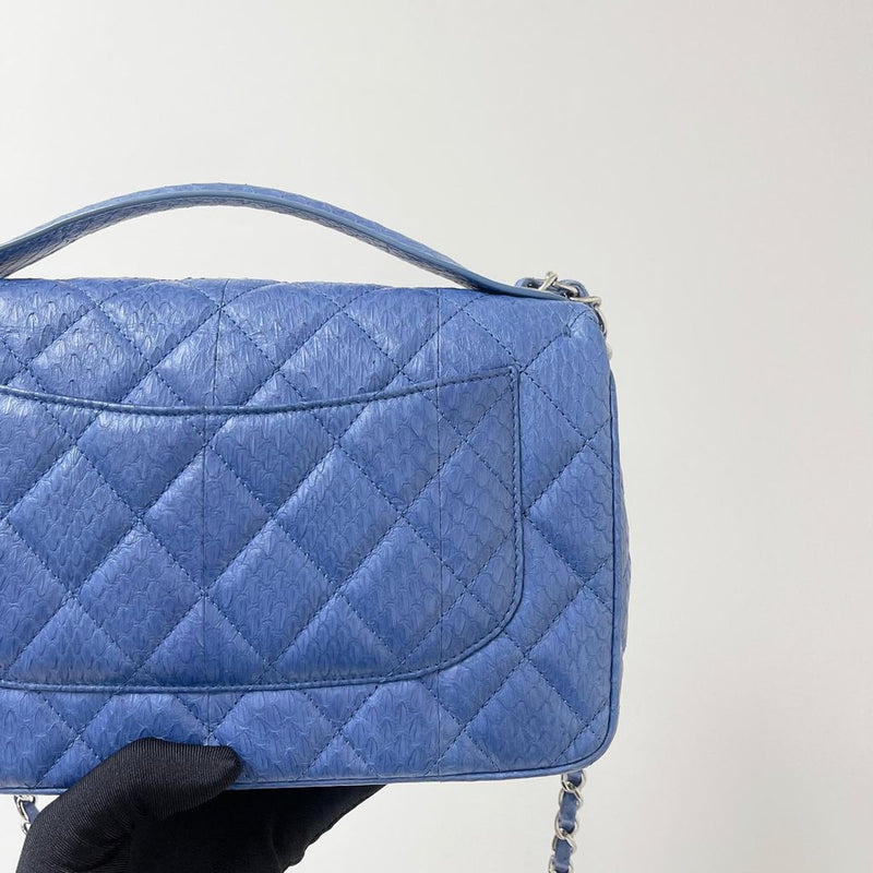 Easy Carry Medium Snakeskin Flap Blue