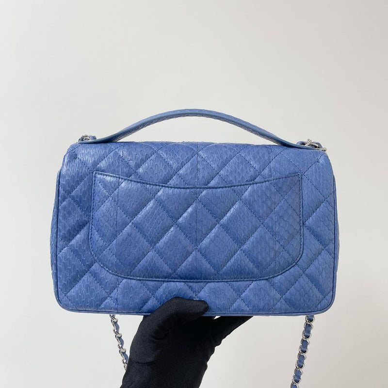 Easy Carry Medium Snakeskin Flap Blue