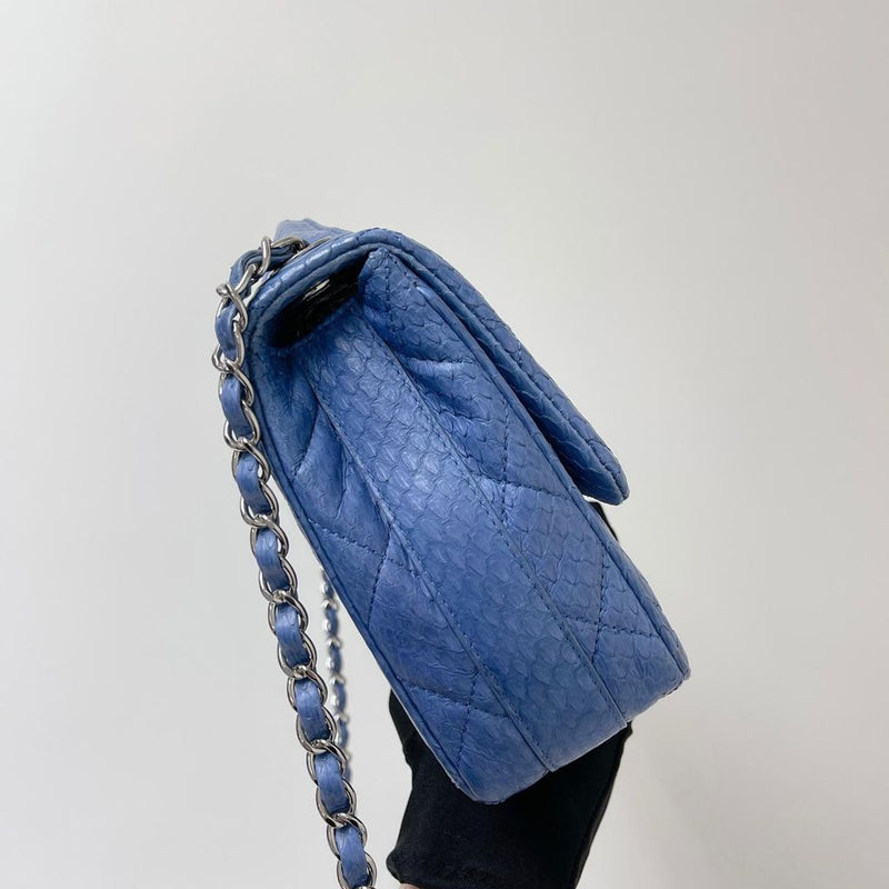 Easy Carry Medium Snakeskin Flap Blue