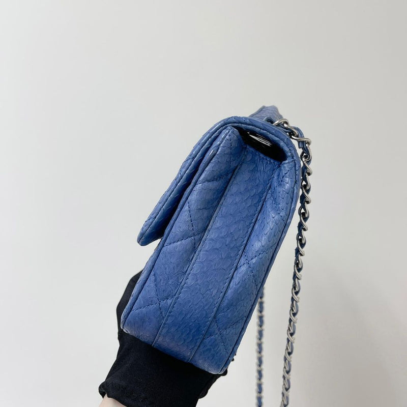 Easy Carry Medium Snakeskin Flap Blue