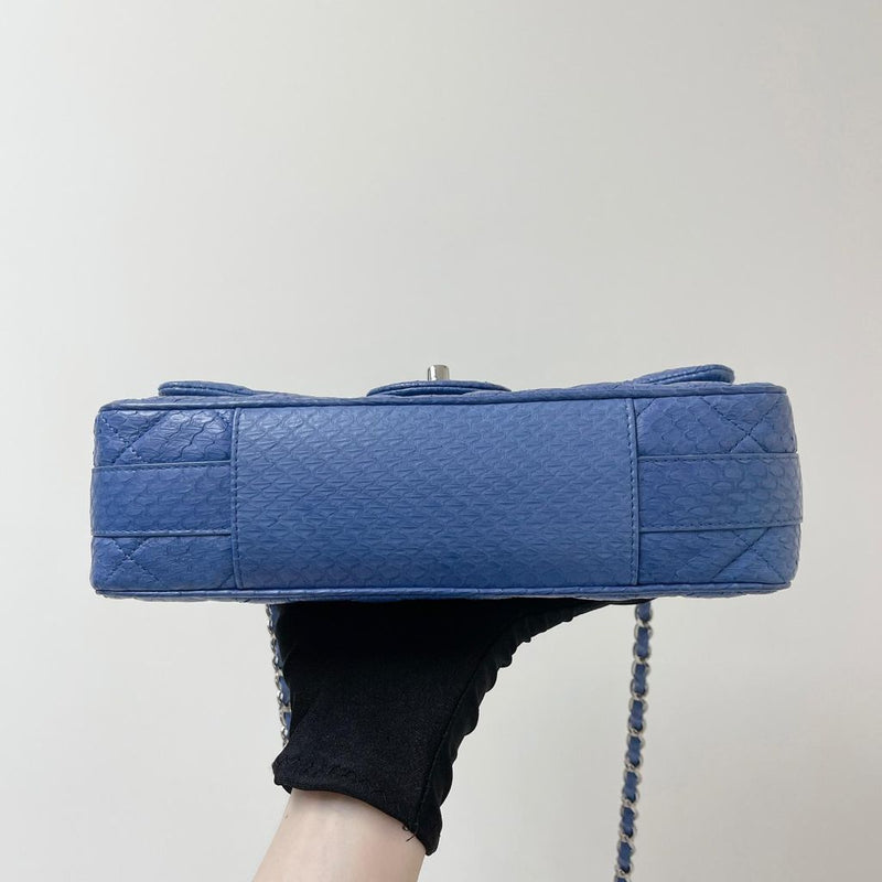 Easy Carry Medium Snakeskin Flap Blue