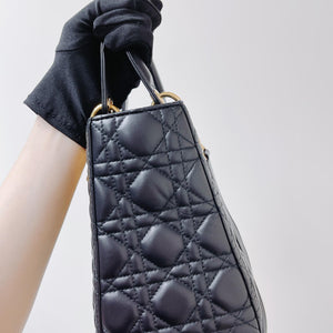 Lady Dior Lambskin Medium Black GHW