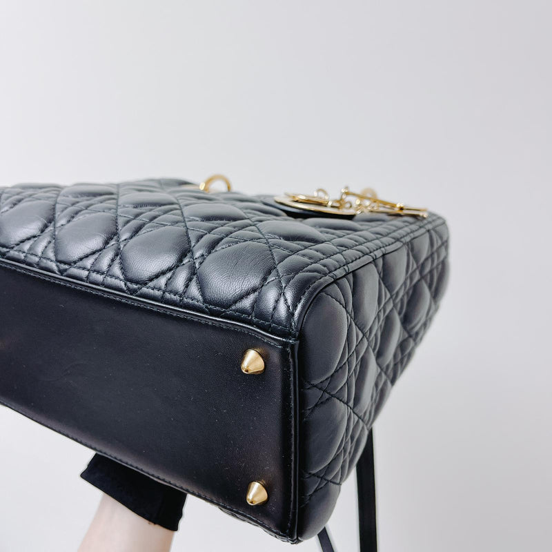 Lady Dior Lambskin Medium Black GHW