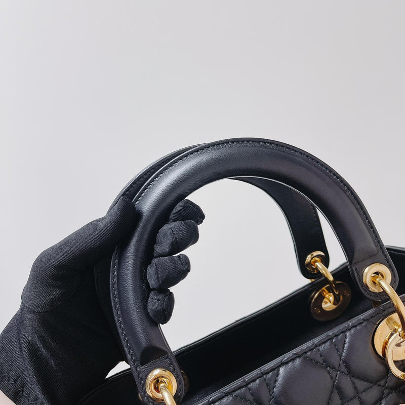 Lady Dior Lambskin Medium Black GHW