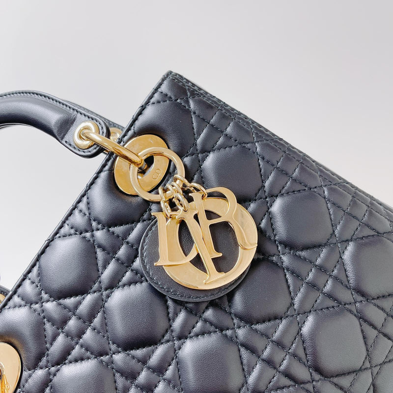 Lady Dior Lambskin Medium Black GHW