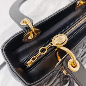 Lady Dior Lambskin Medium Black GHW