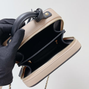 Filigree Vanity Case Caviar Small Beige/Black GHW