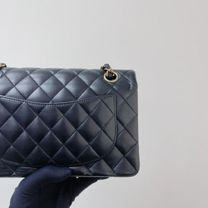 Classic Double Flap Lambskin Small in Black GHW