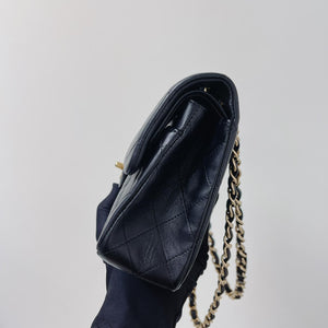 Classic Double Flap Lambskin Small in Black GHW