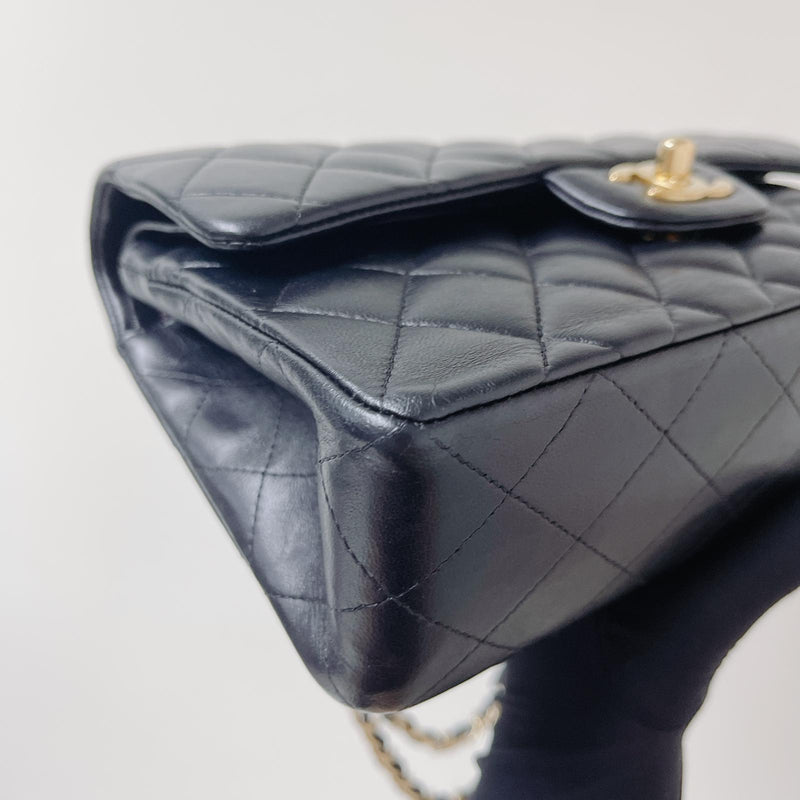 Classic Double Flap Lambskin Small in Black GHW