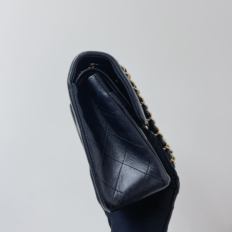 Classic Double Flap Lambskin Small in Black GHW