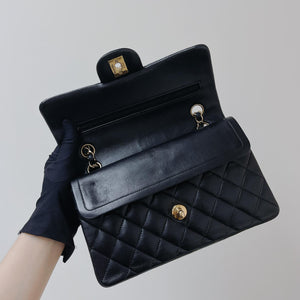 Classic Double Flap Lambskin Small in Black GHW