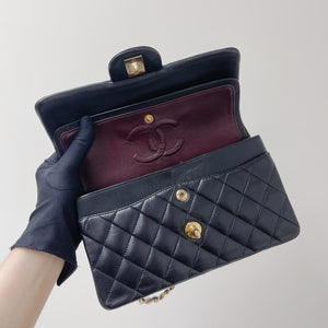 Classic Double Flap Lambskin Small in Black GHW