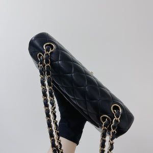 Classic Double Flap Lambskin Small in Black GHW