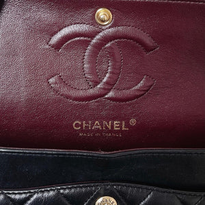 Classic Double Flap Lambskin Small in Black GHW
