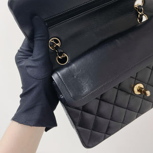 Classic Double Flap Lambskin Small in Black GHW