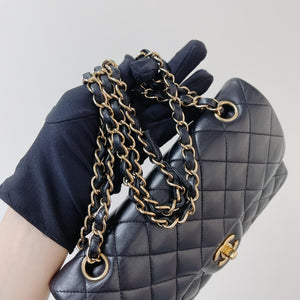 Classic Double Flap Lambskin Small in Black GHW
