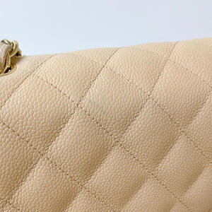 Double Flap Jumbo Caviar Beige GHW