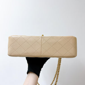Double Flap Jumbo Caviar Beige GHW