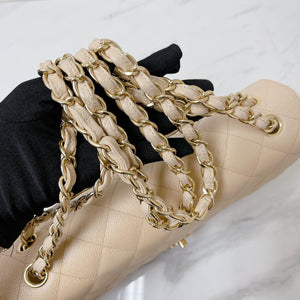 Double Flap Jumbo Caviar Beige GHW