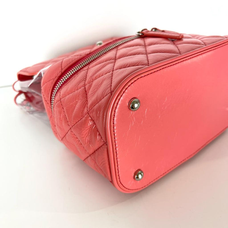 Pink Crinkled Leather and PVC Vanity Bag | Bag Religion