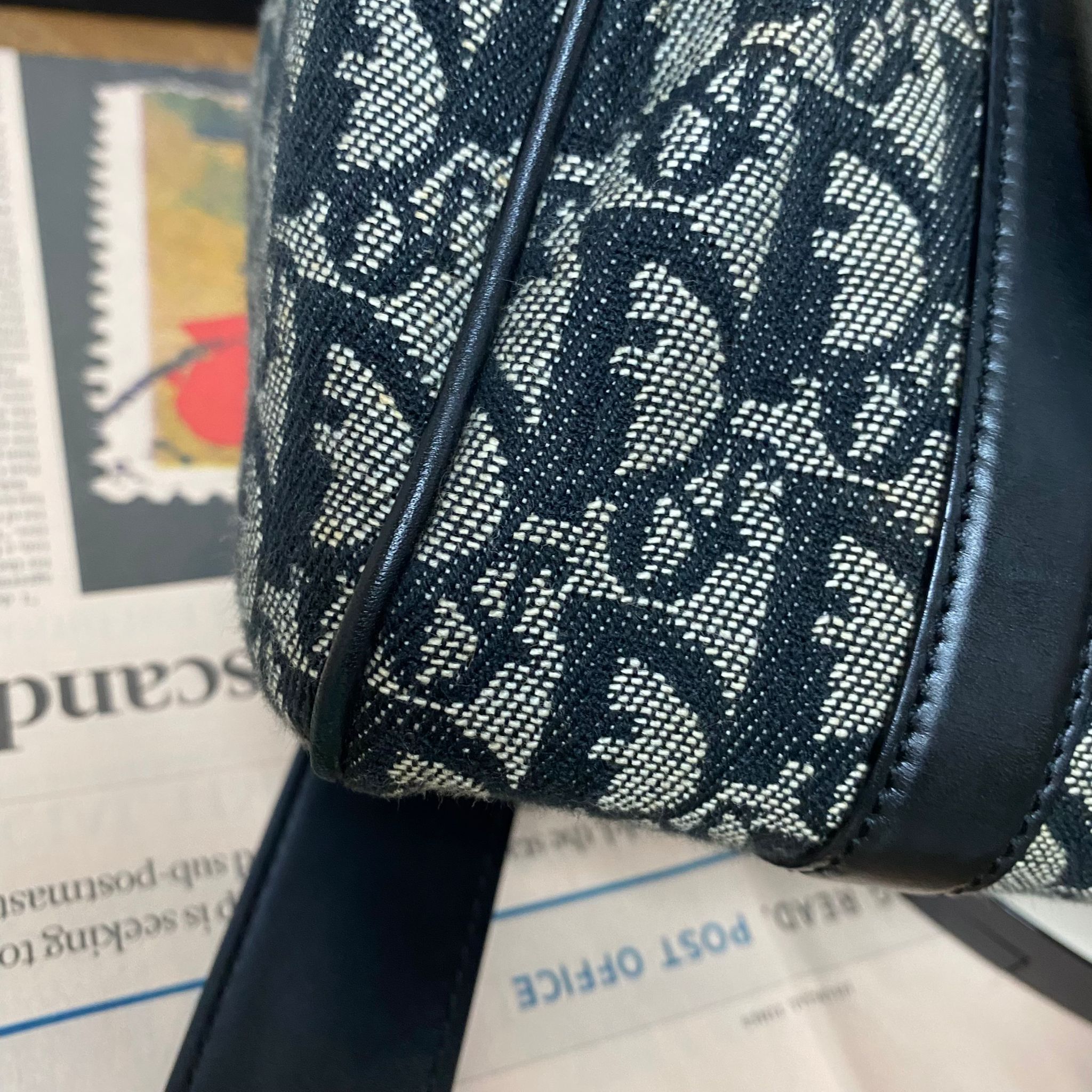 Oblique Canvas Boston Bag Black – Bag Religion