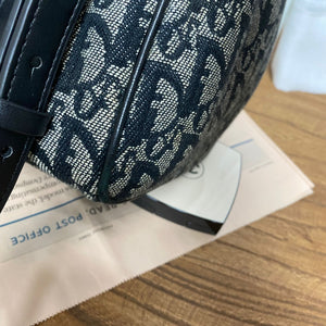 Oblique Canvas Boston Bag Black