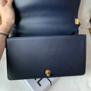 Chevron Boy Bag New Medium Mixed Leather Blue GHW