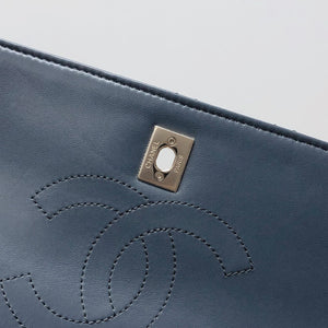 Trendy CC Flap Small Lambskin Grey Blue GHW