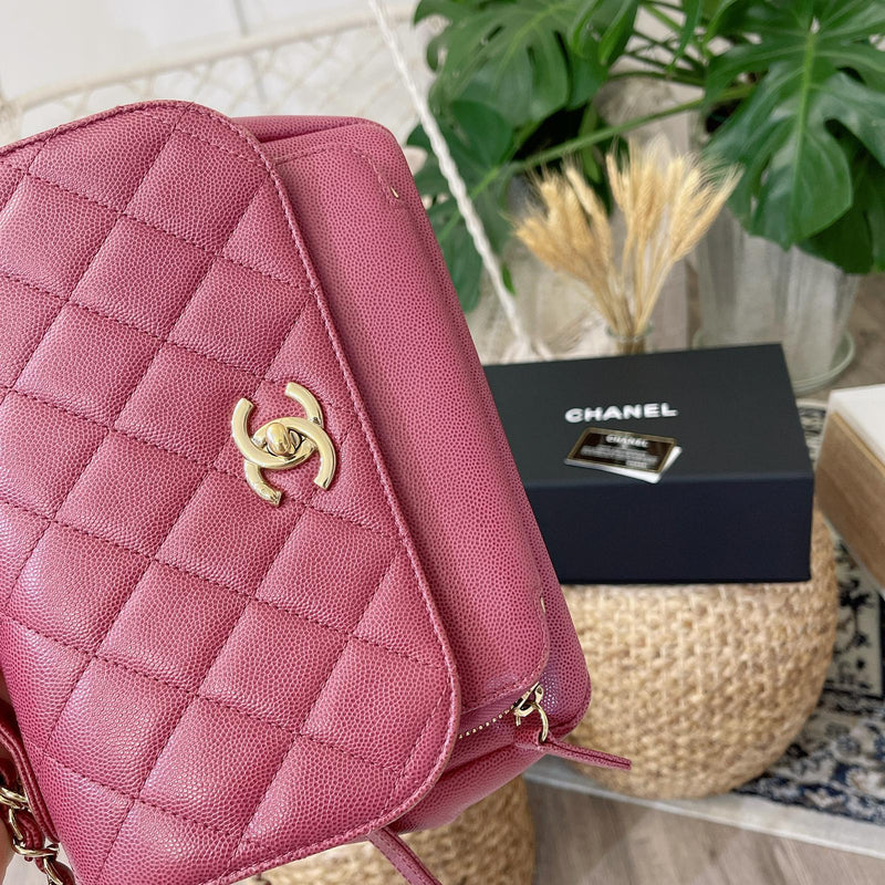 Business Affinity Flap Caviar Pink GHW