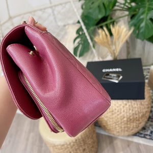 Business Affinity Flap Caviar Pink GHW
