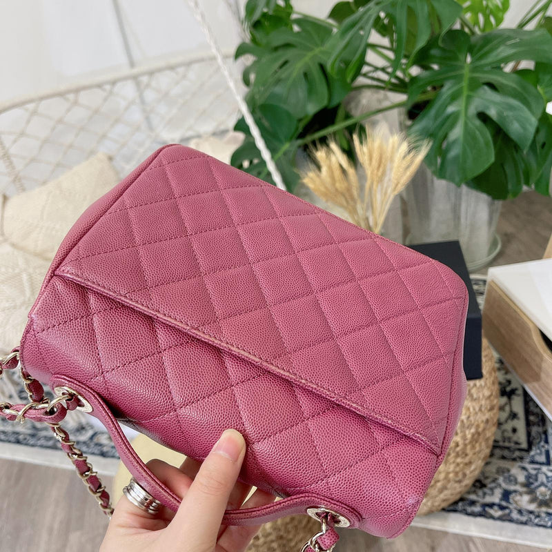 NEW PRETTY!💗22P Chanel Small Business Affinity Rose Clair Pink💗 Caviar  GHW Bag