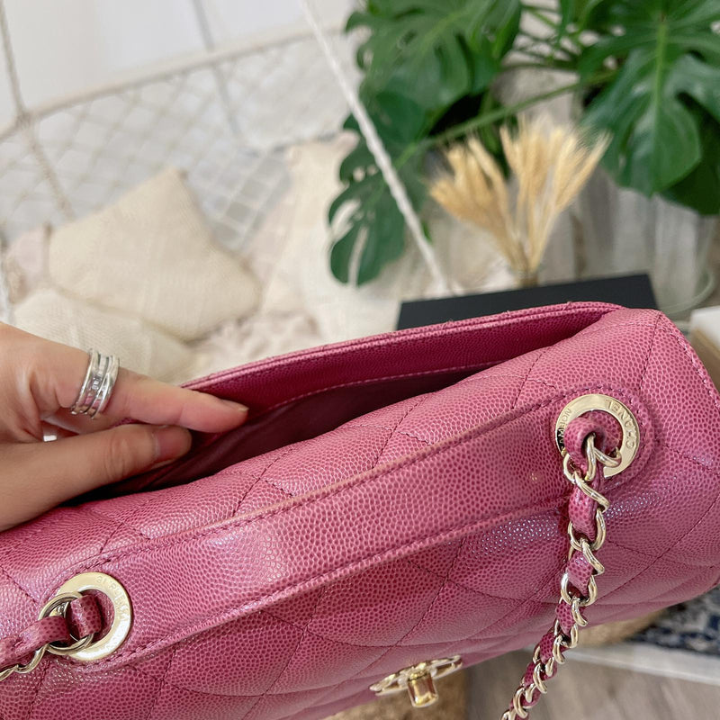 Chanel Pink Classic Chevron Rectangular Mini Flap Bag