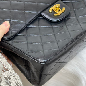 Vintage Double Flap Lambskin Black GHW