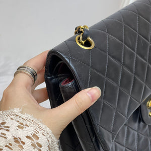 Vintage Double Flap Lambskin Black GHW
