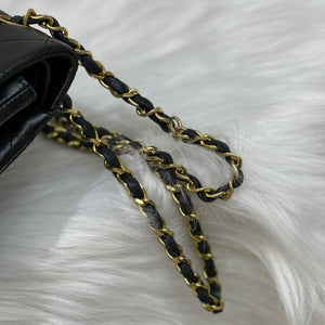 Vintage Double Flap Lambskin Black GHW